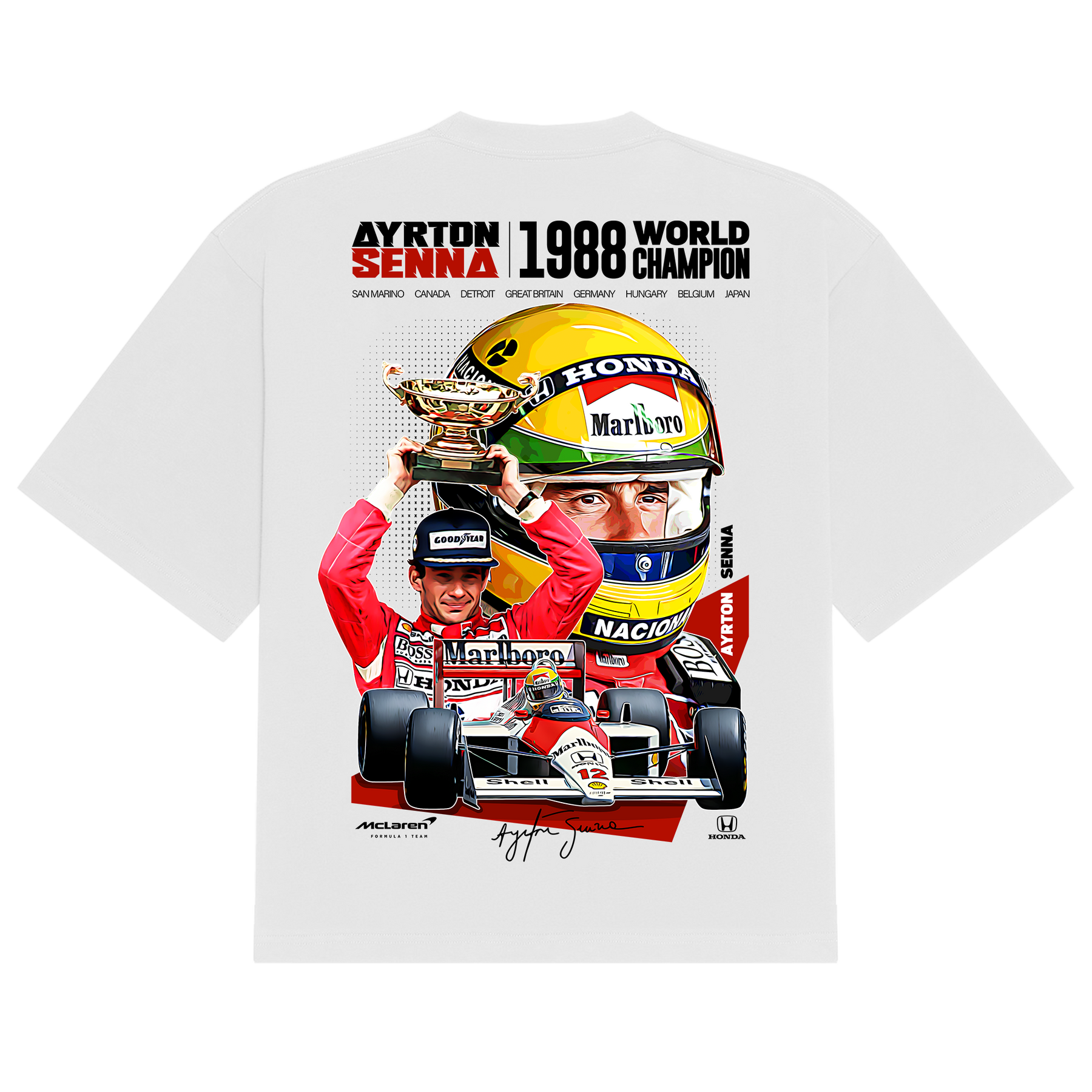 Camiseta Estampada "Senna Championship"